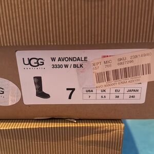 UGG Black Avondale Boots Size 7